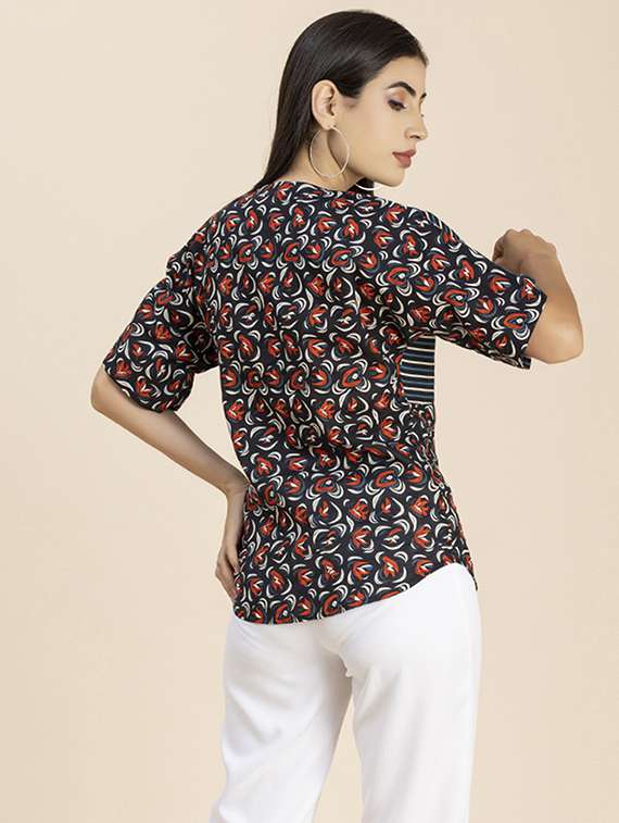 women's straight round neck top - 20288110 -  Standard Image - 3