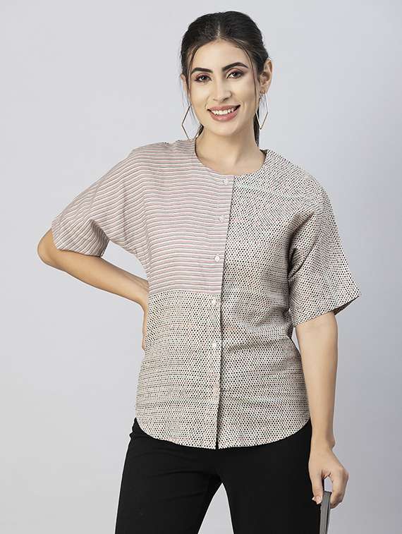 women's straight round neck top