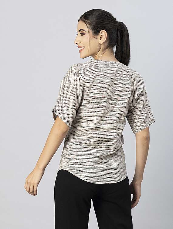 women's straight round neck top - 20288111 -  Standard Image - 3