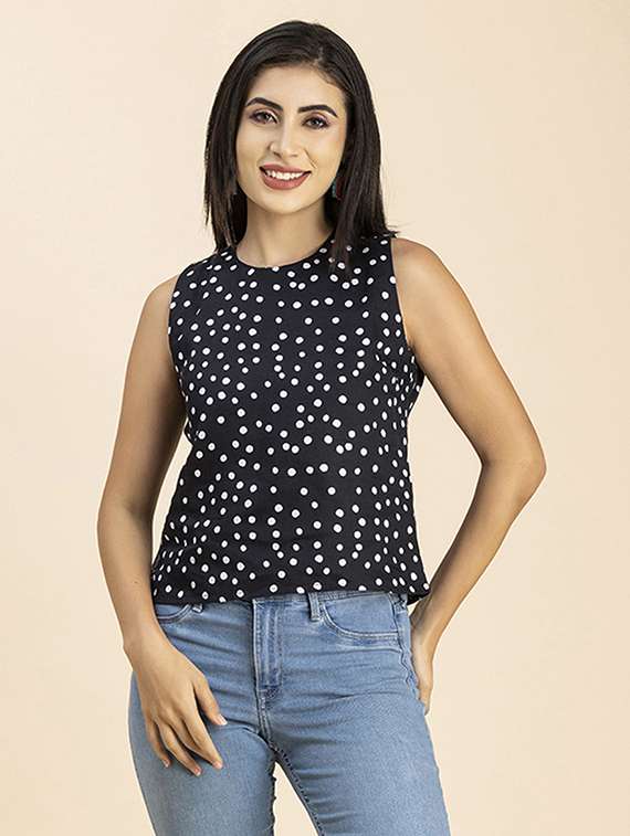 women's crop round neck top