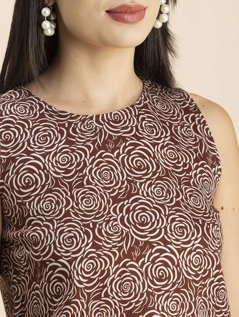 women's a line round neck top - 20288127 -  Standard Image - 3