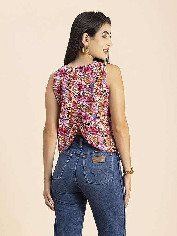 women's straight round neck top - 20288131 -  Standard Image - 3