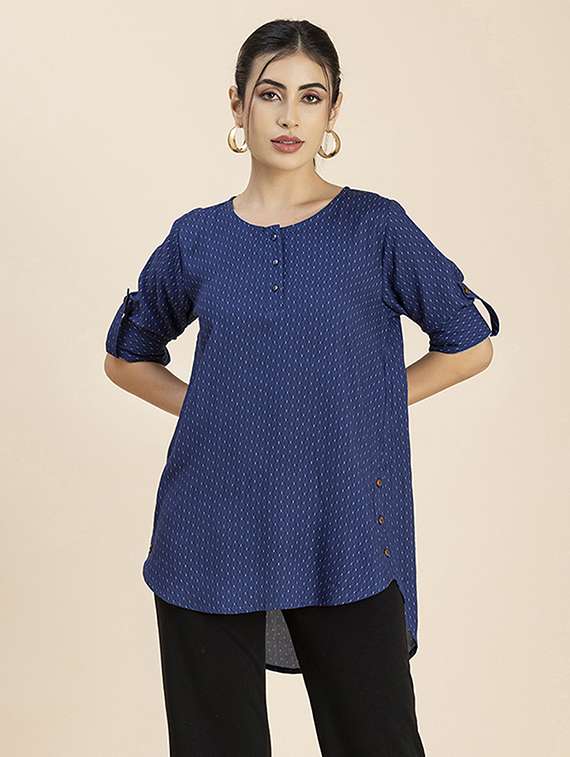 women's high-low round neck top - 20288139 -  Zoom Image - 0