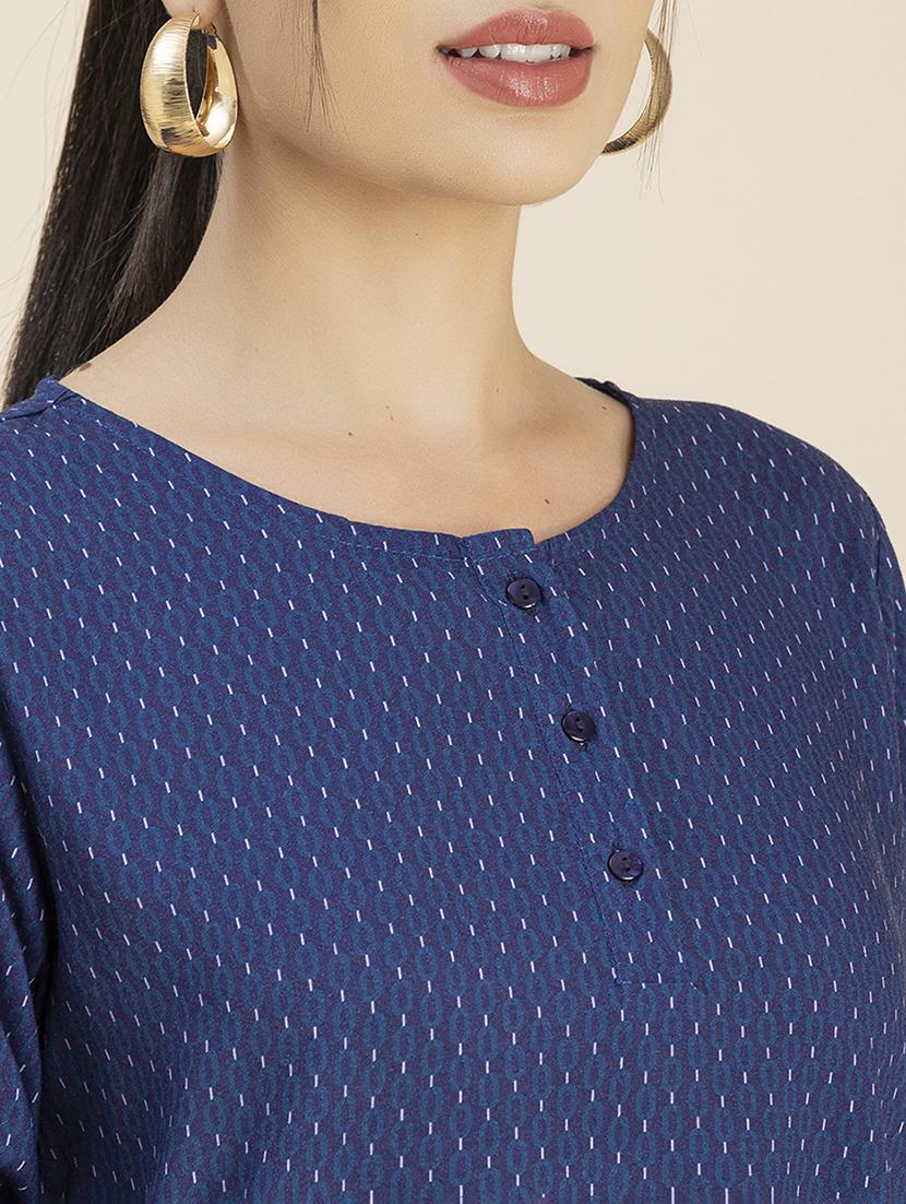 women's high-low round neck top - 20288139 - Standard Image - 3