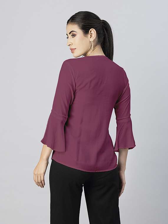 women's a line round neck top - 20288144 -  Standard Image - 3