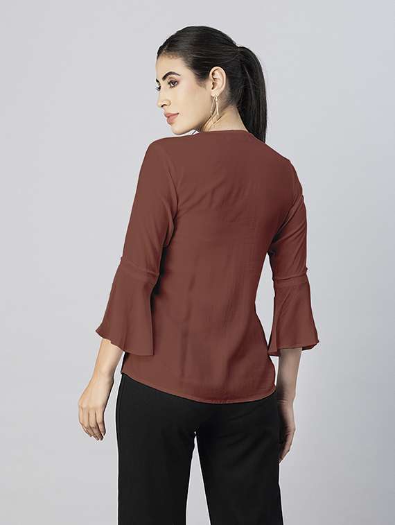 women's peplum round neck top - 20288145 -  Standard Image - 3