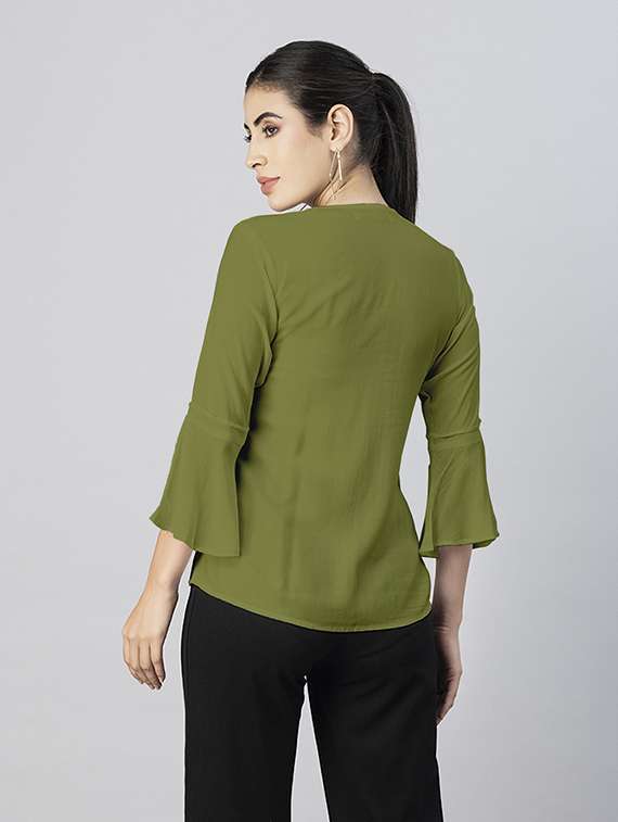 women's a line round neck top - 20288147 - Standard Image - 3