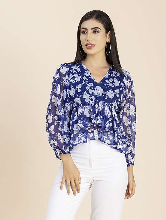 women's peplum v neck top - 20288148 -  Zoom Image - 0