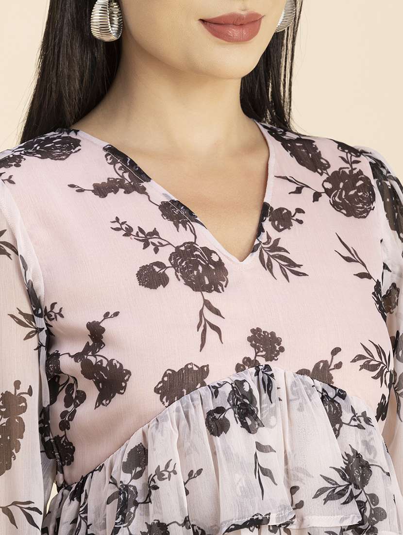 women's layered v neck top - 20288149 - Standard Image - 3