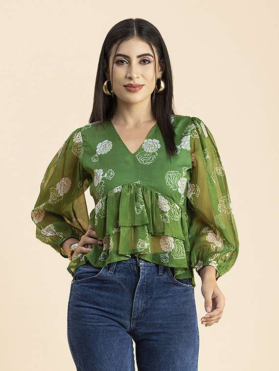 women's layered v neck top