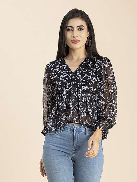 women's layered v neck top