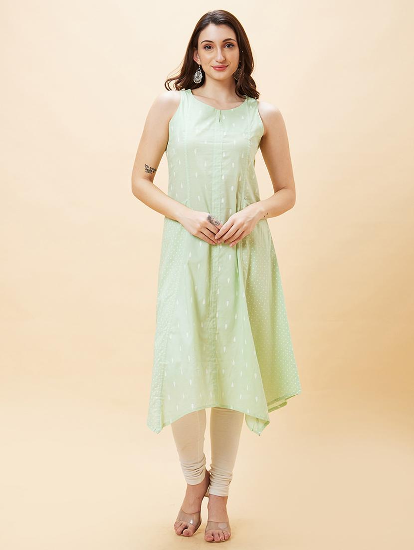 women green cotton asymmetric kurta - 20288165 - Zoom Image - 0