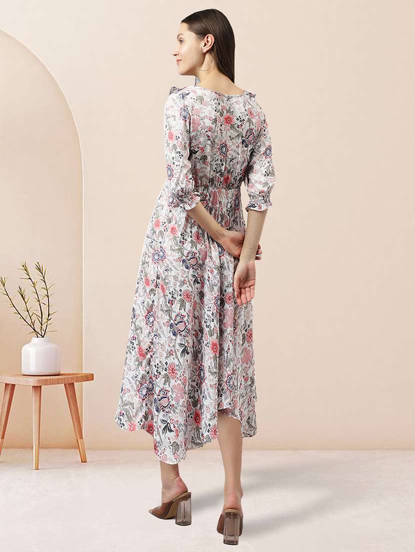 white floral print high low dress - 20288226 - Standard Image - 3