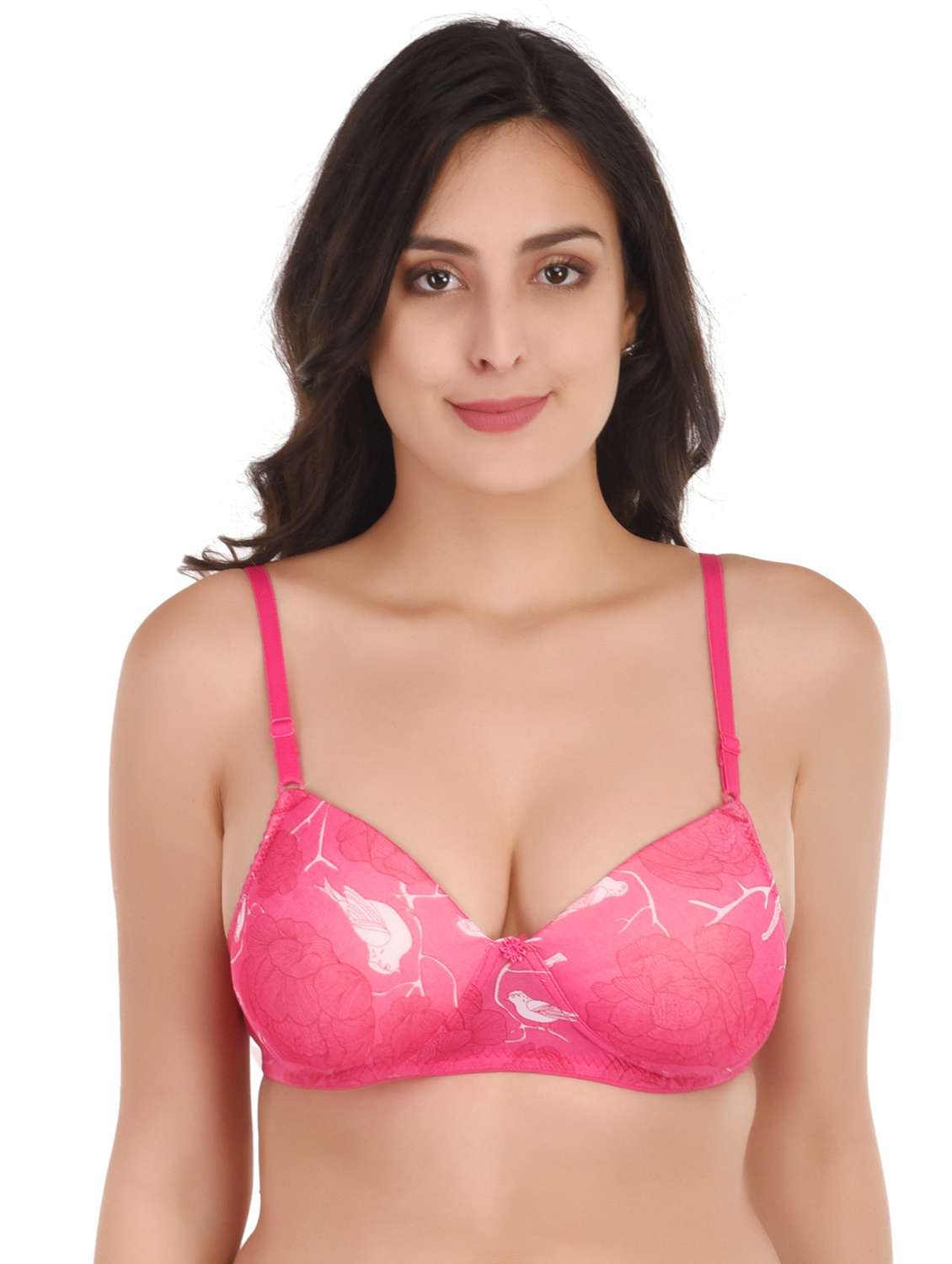 pink nylon regular bra