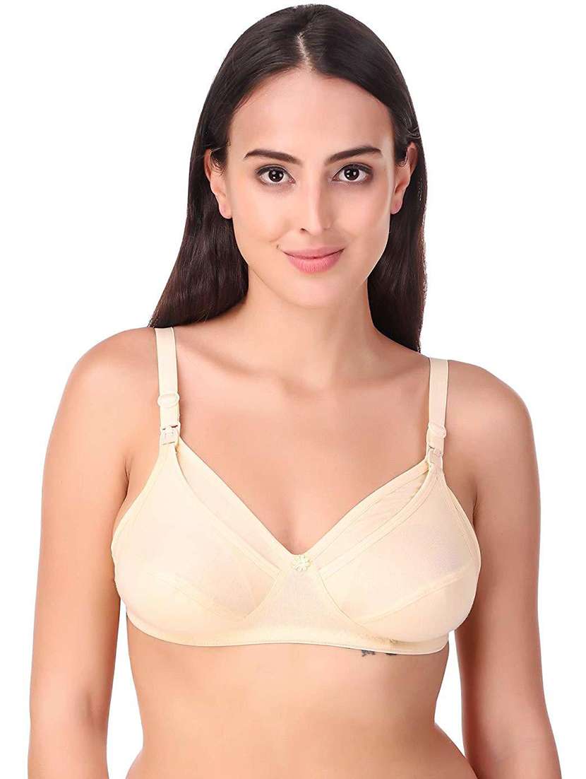off-white cotton blend maternity/nursing bra