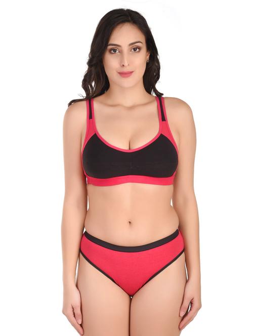 color block bra and panty set - 20288935 -  Standard Image - 0