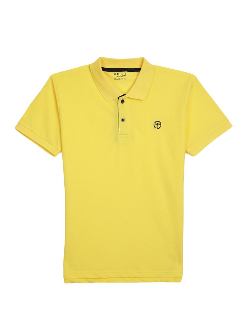 boys polo neck solid t-shirt - 20289144 - Zoom Image - 0