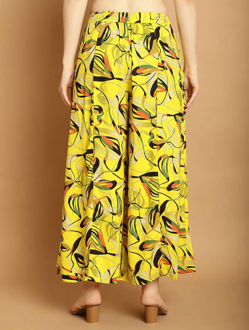 women abstract print flared palazzo - 20289756 -  Standard Image - 3