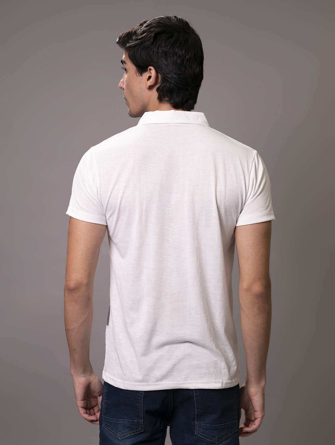 men white checkered polo t-shirt - 20289841 - Standard Image - 3