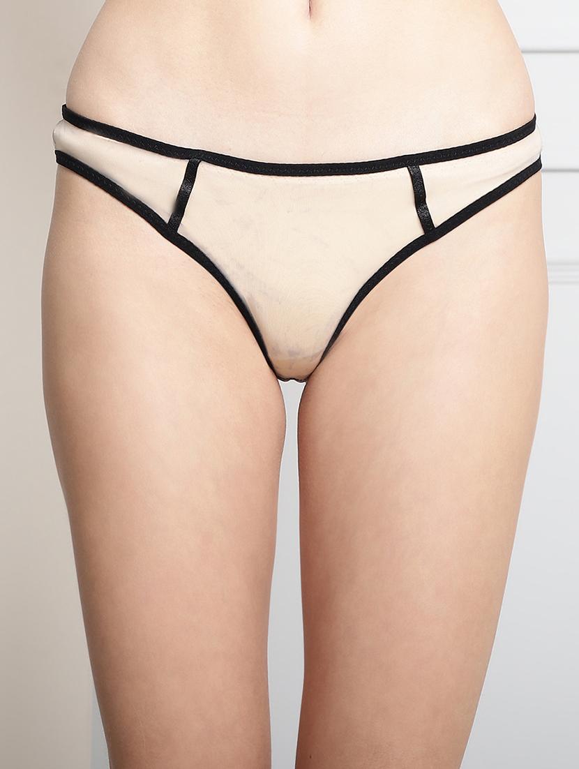 beige net thongs panty - 20289921 -  Zoom Image - 0