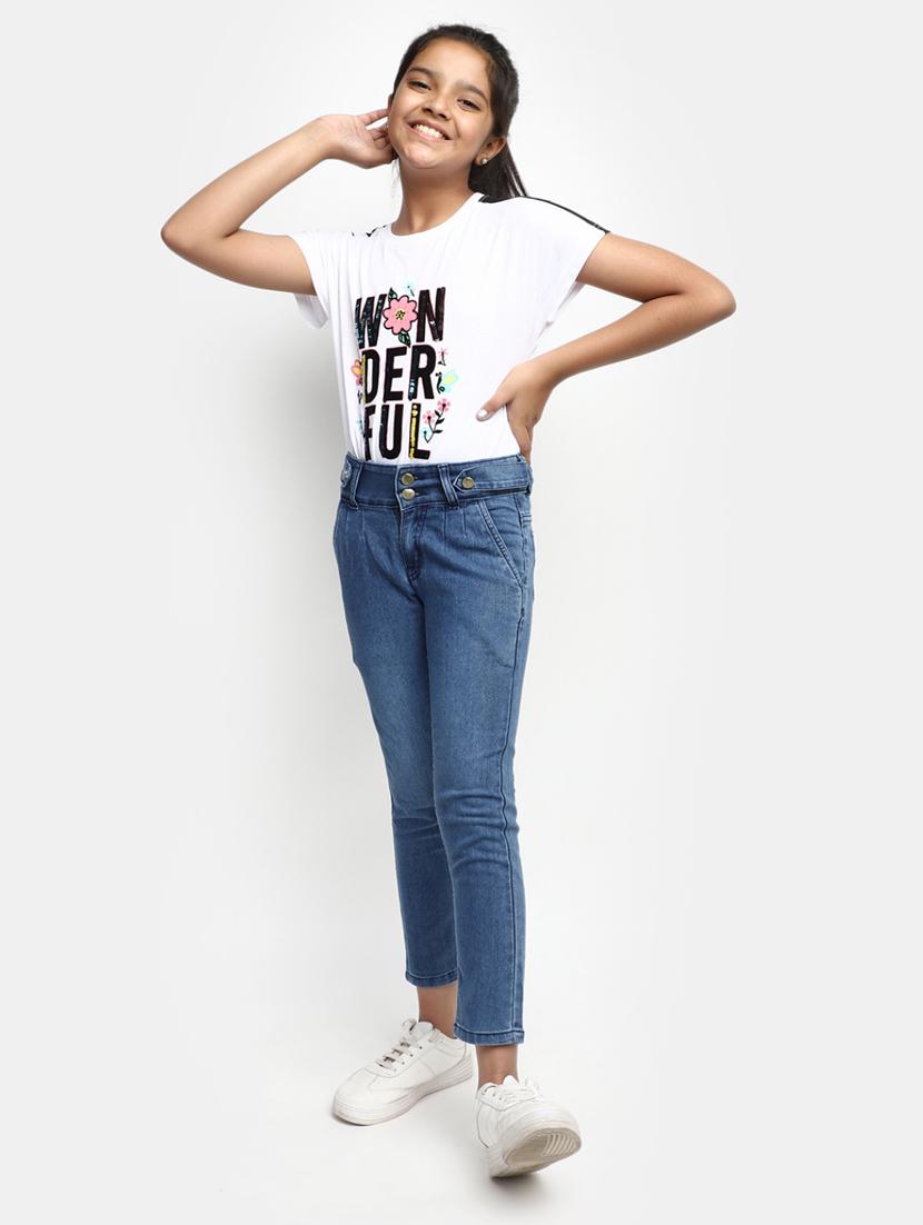 girls solid slim fit jeans - 20290561 - Standard Image - 3