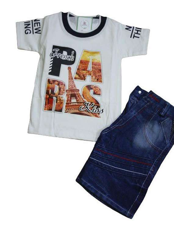 boys printed shorts twin sets - 20290942 -  Zoom Image - 0