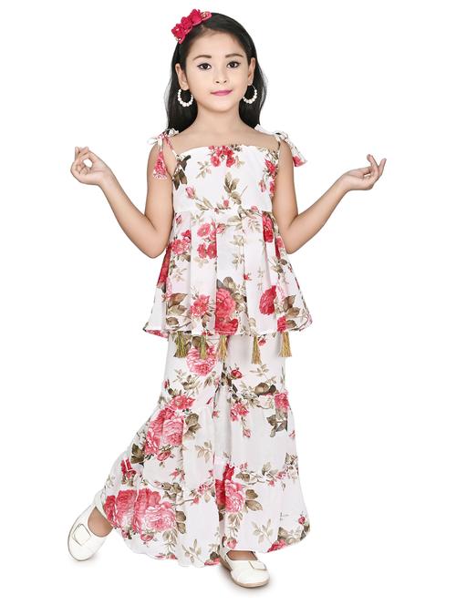 girls floral printed kurta & sharara set - 20291121 -  Standard Image - 0