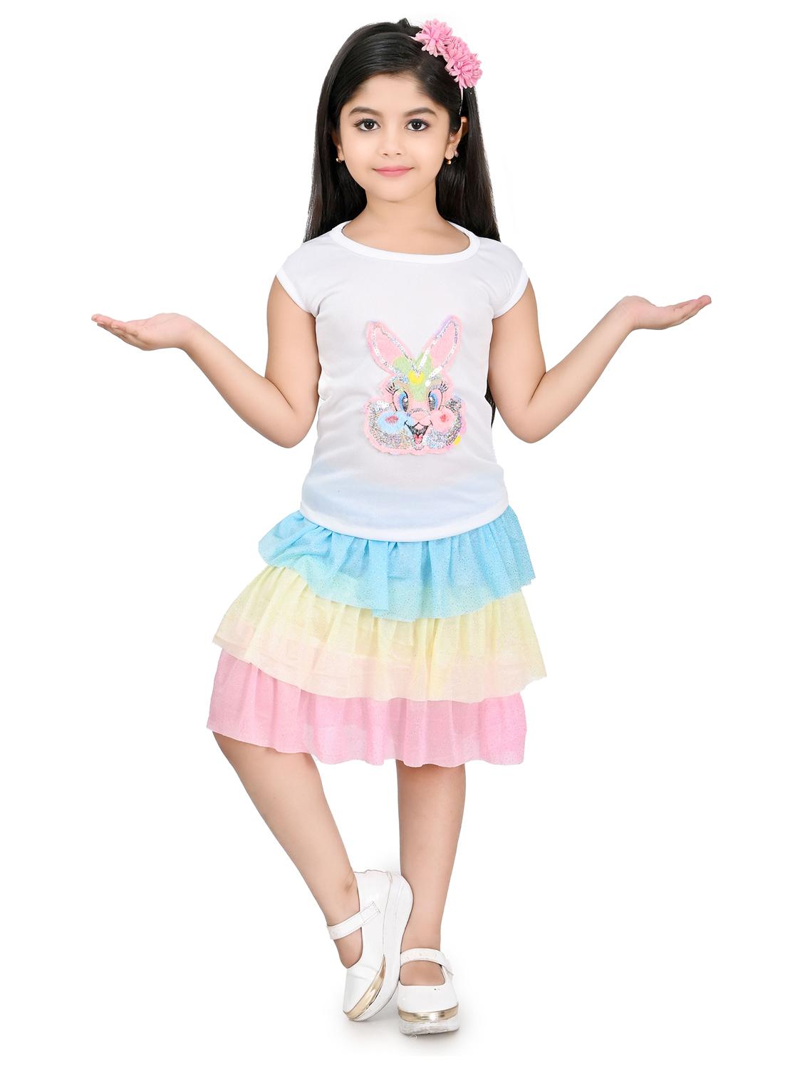 girls patch work skirt top set - 20291135 - Zoom Image - 0