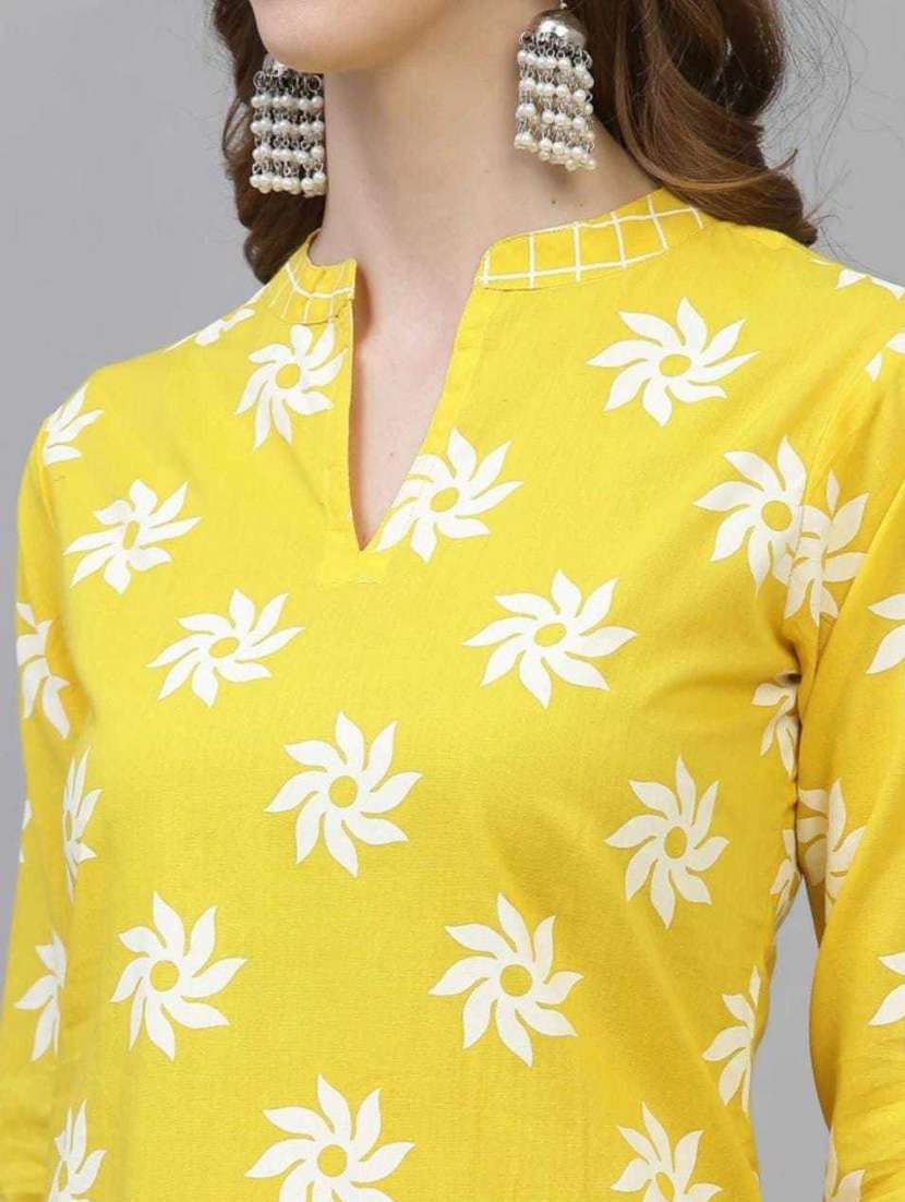 yellow colored kurta pant set - 20291332 - Standard Image - 3