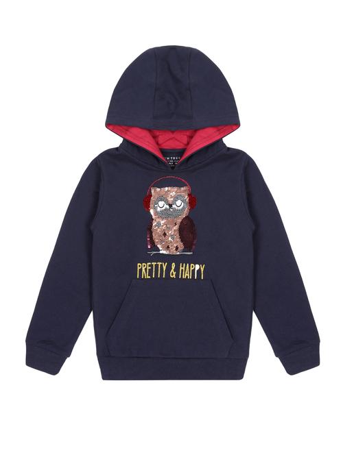 chest print hood neck sweatshirt - 20291841 - Standard Image - 0