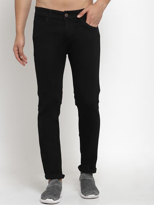 men solid slim fit plain jean - 20292248 - Standard Image - 0