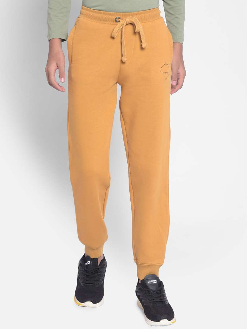 boys yellow cotton blend track wear