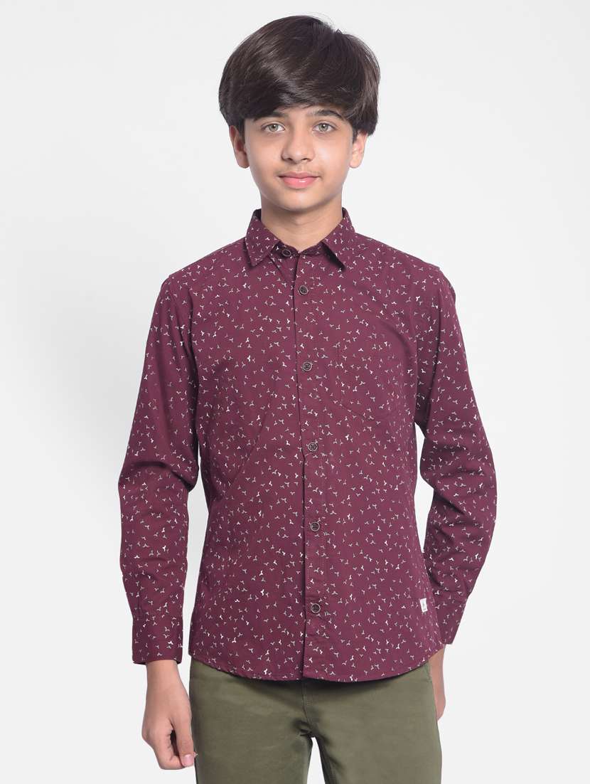 boys red 100% cotton shirt