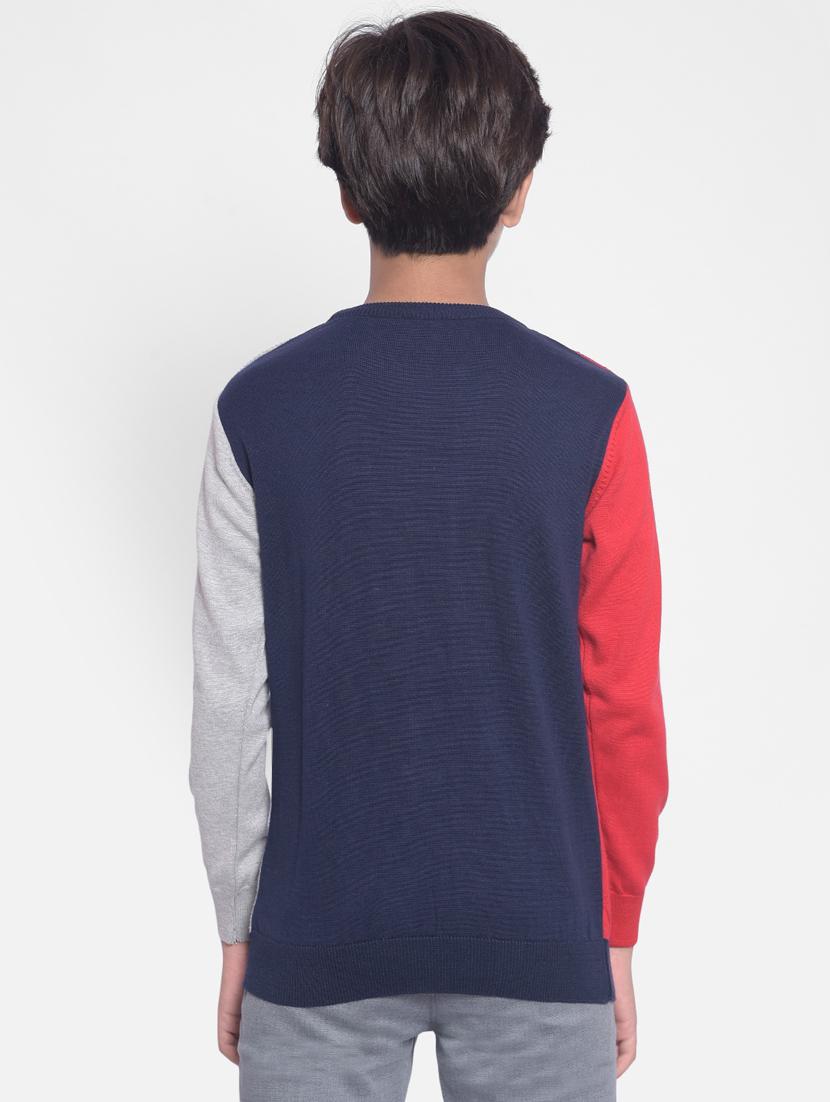 boys color block 100% cotton sweater - 20292451 - Standard Image - 3
