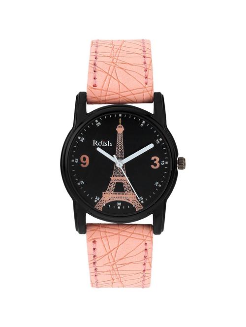 black leatherette watch - 20292639 -  Standard Image - 0