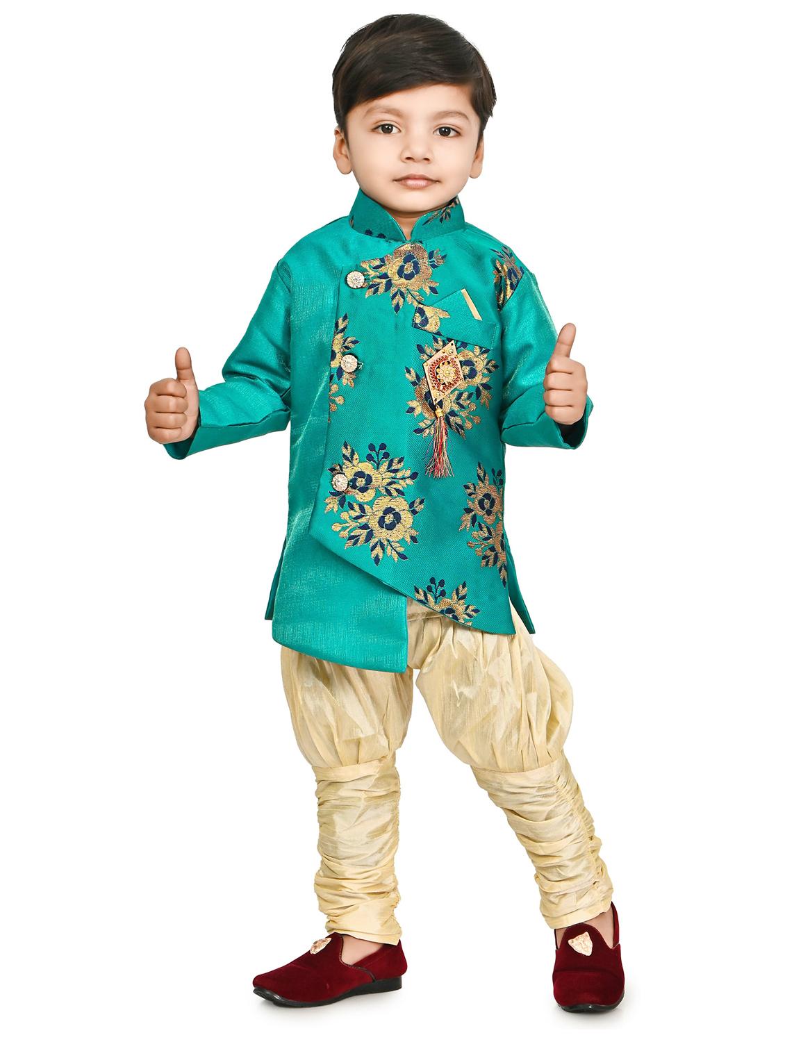 boys self design sherwani set - 20292759 - Zoom Image - 0