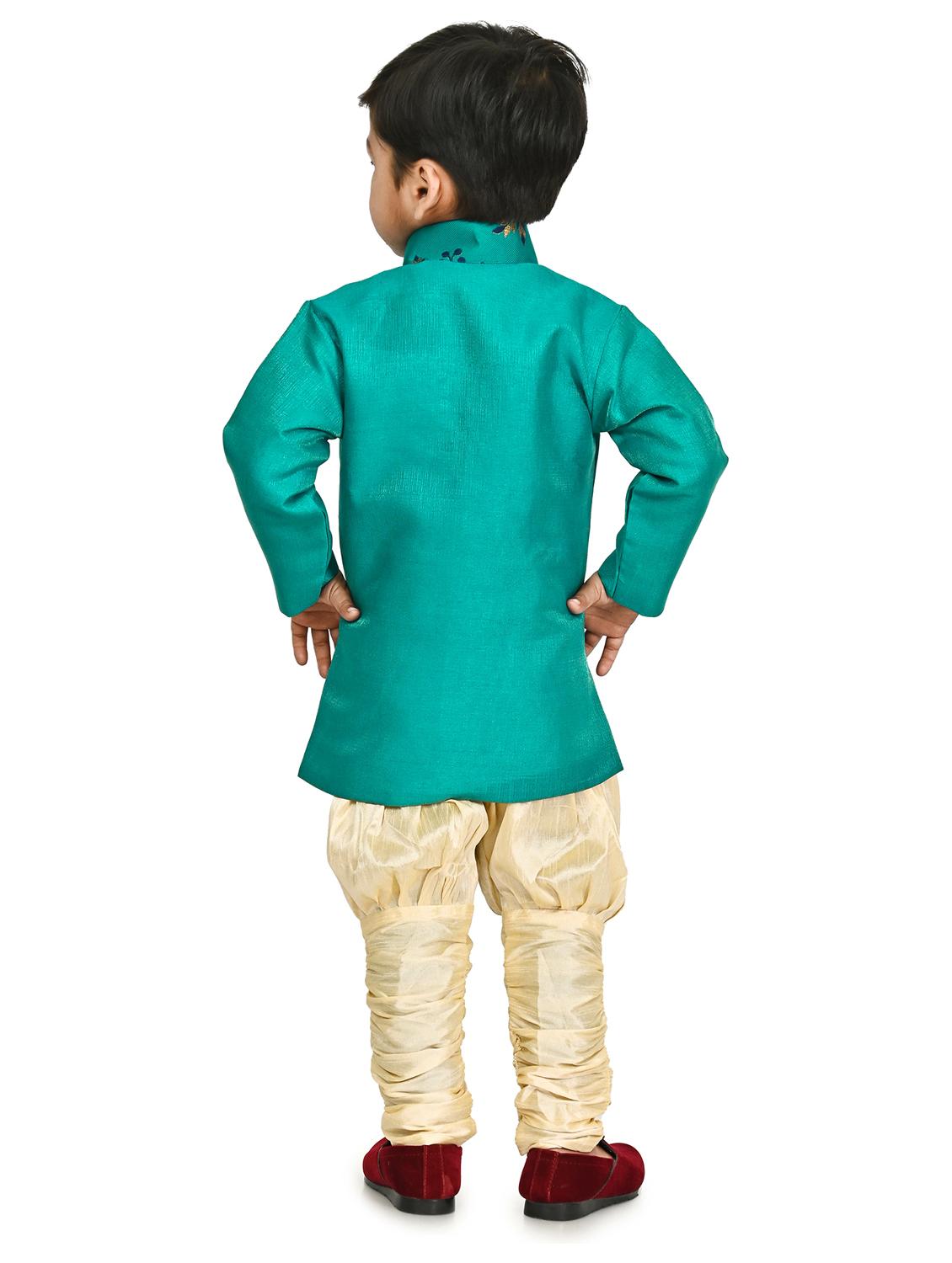 boys self design sherwani set - 20292759 - Standard Image - 3