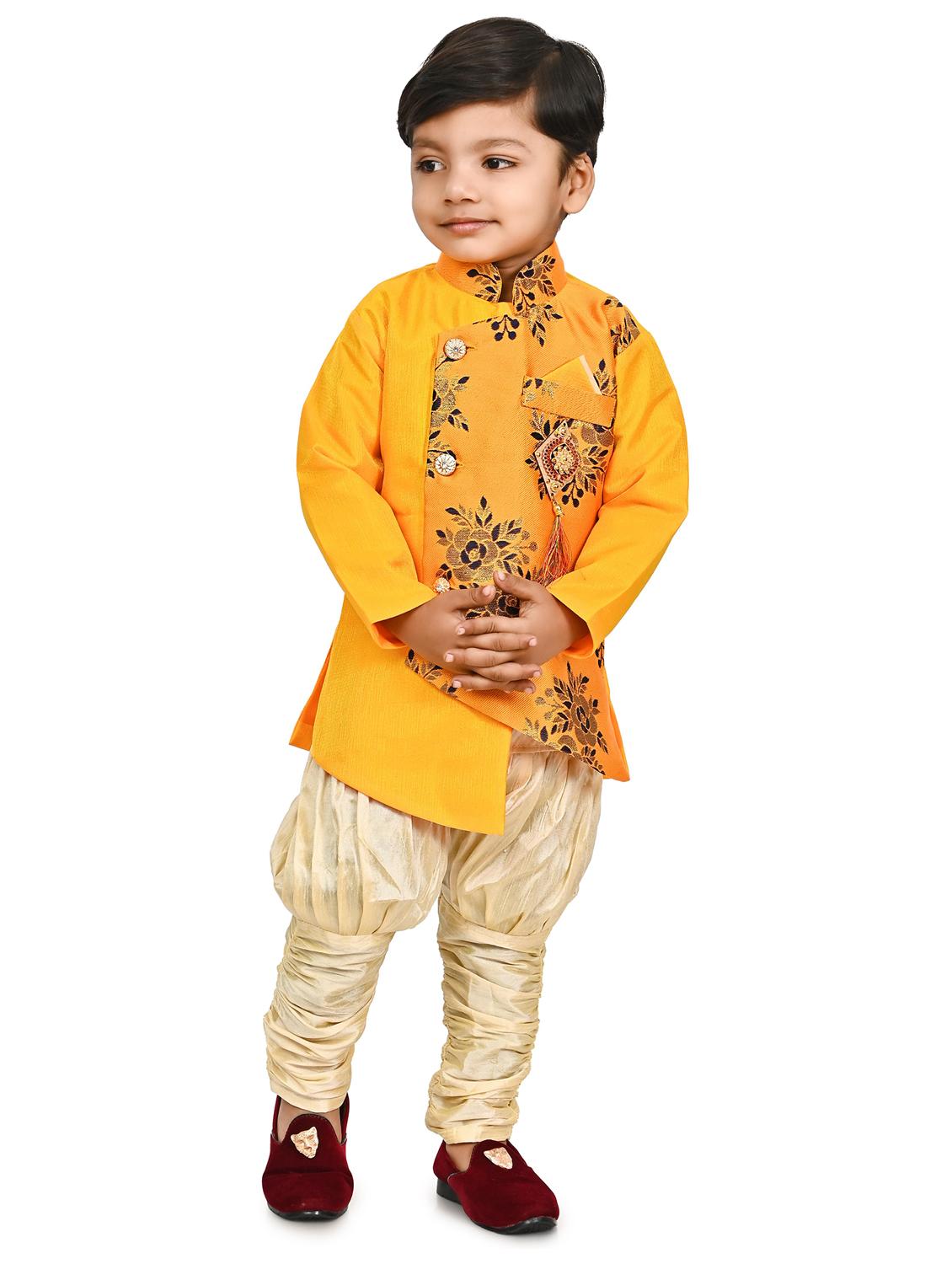 boys silk sherwani bottom set - 20292760 - Zoom Image - 0