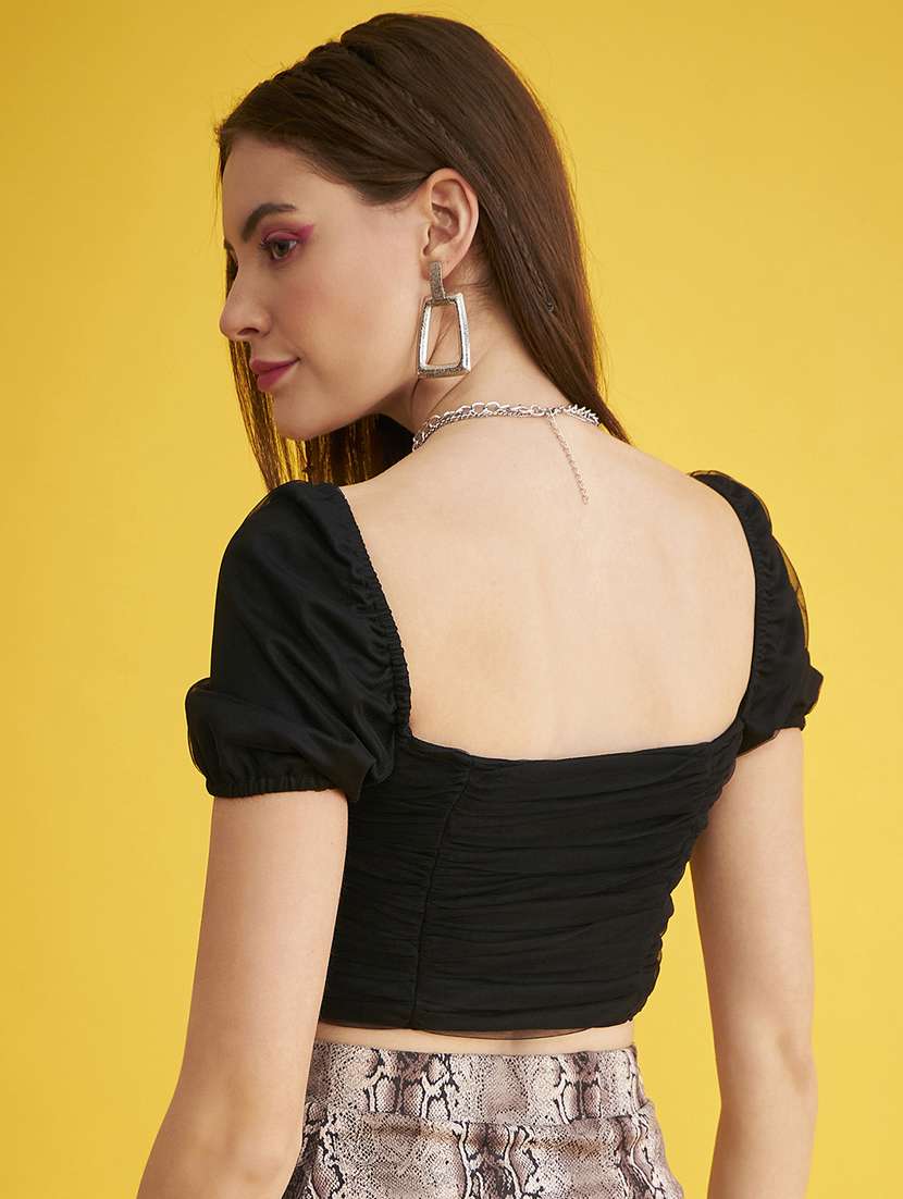 women's crop sweetheart neck top - 20293965 -  Standard Image - 3