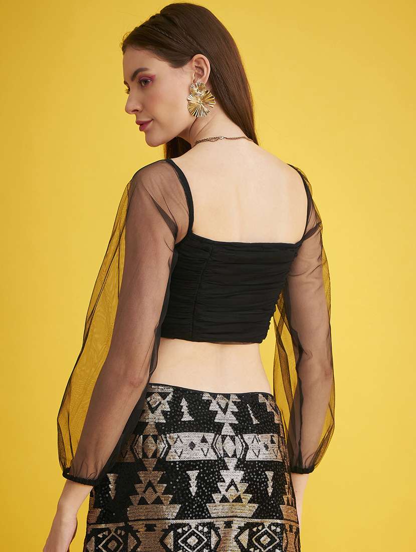 women's crop sweetheart neck top - 20293966 -  Standard Image - 3