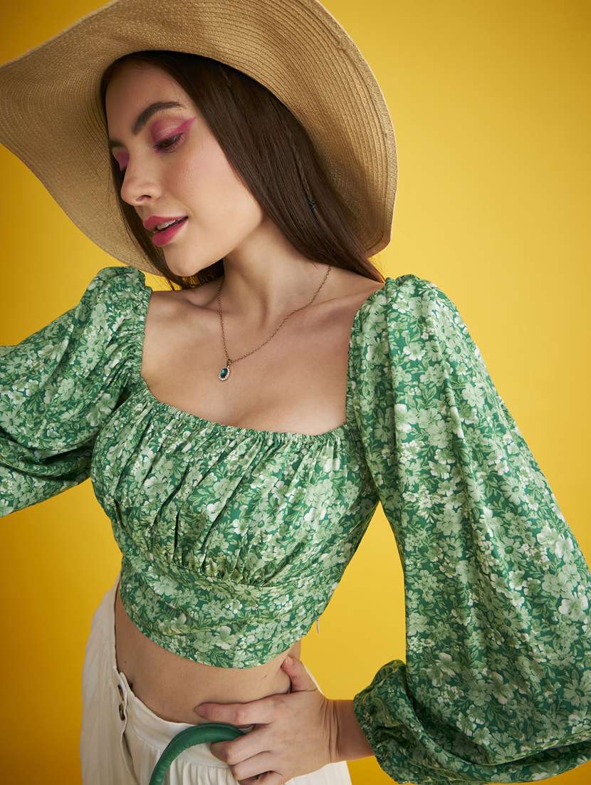 women's crop square neck top - 20293968 -  Standard Image - 5