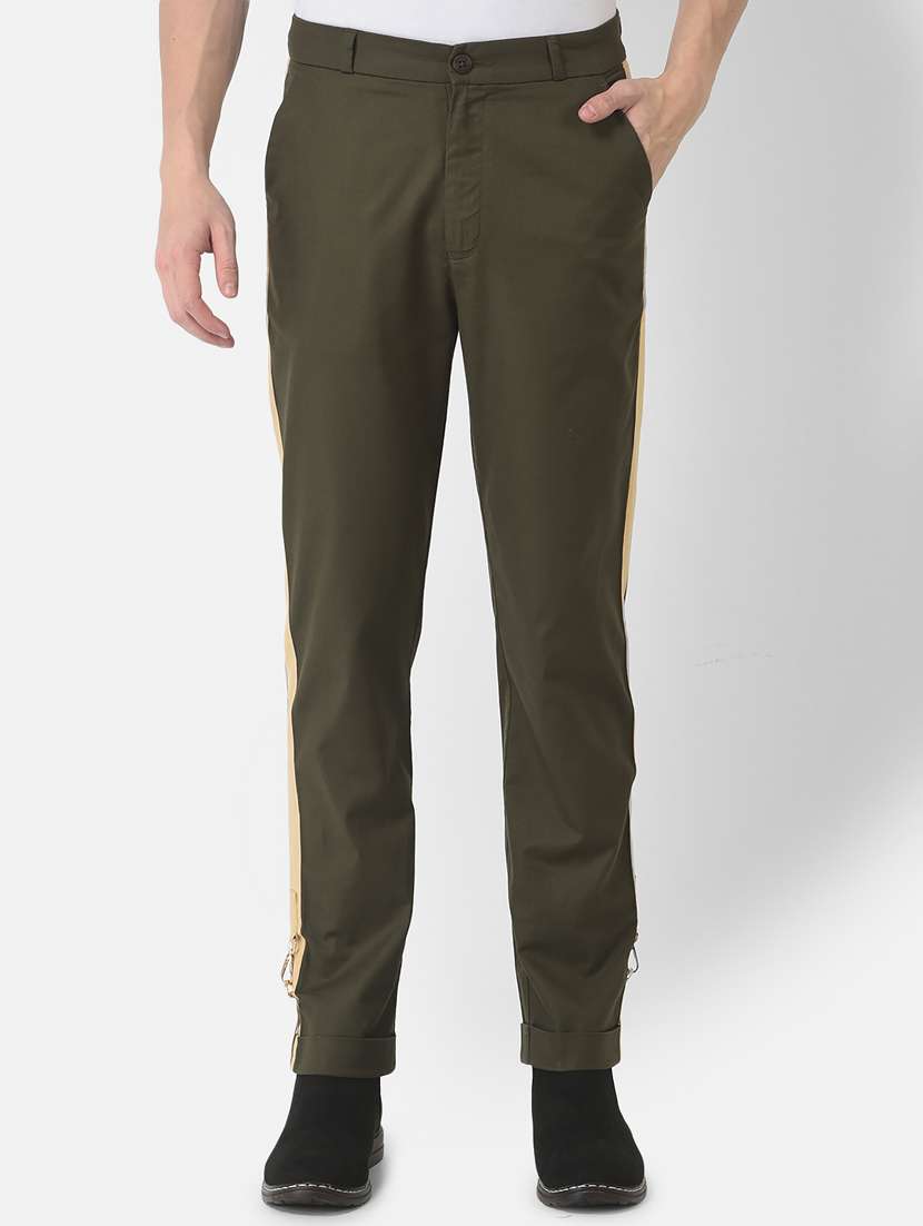 men tapered flat front casual trouser