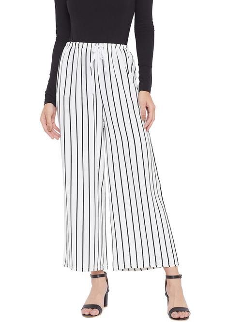 white stripes wide leg trouser - 20294247 -  Standard Image - 0