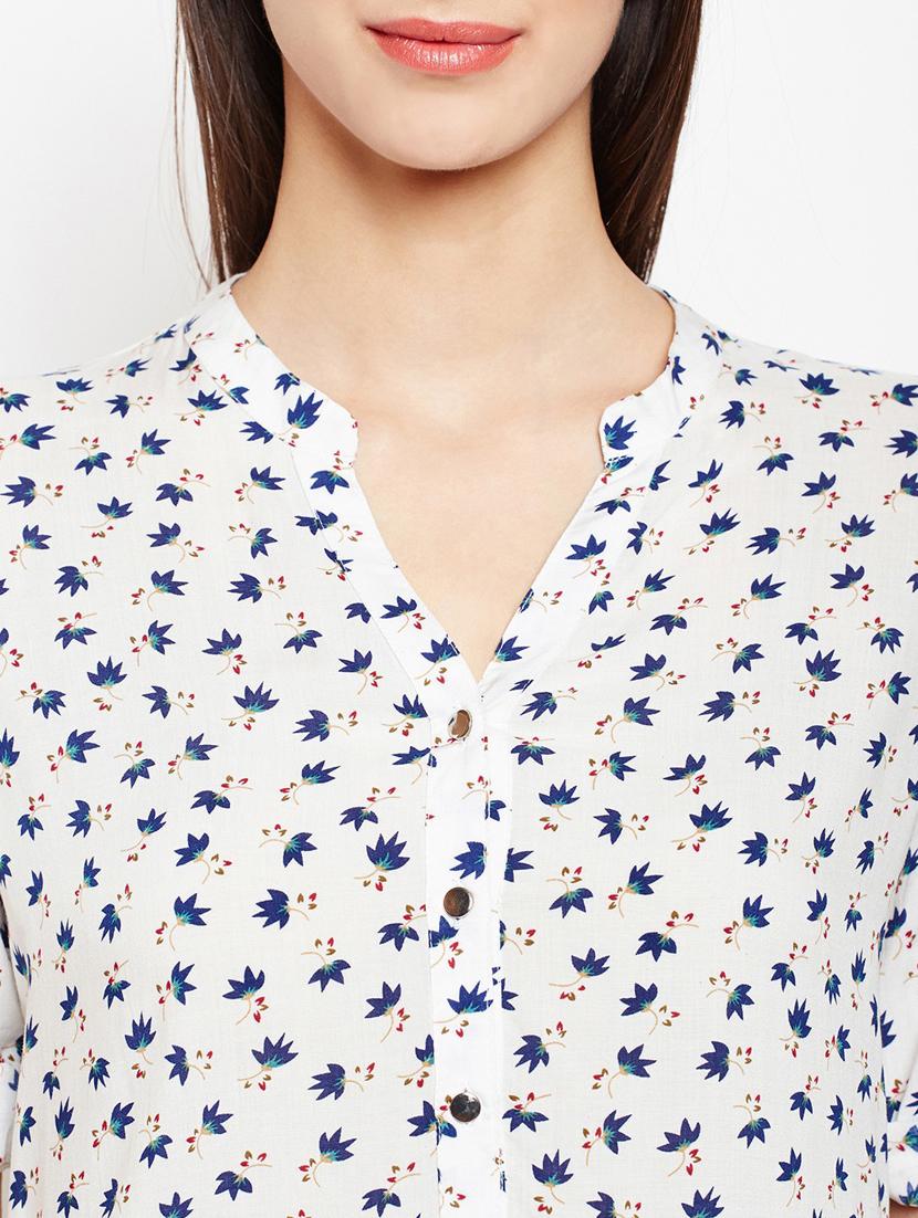 white floral regular tunic - 20294903 - Standard Image - 3