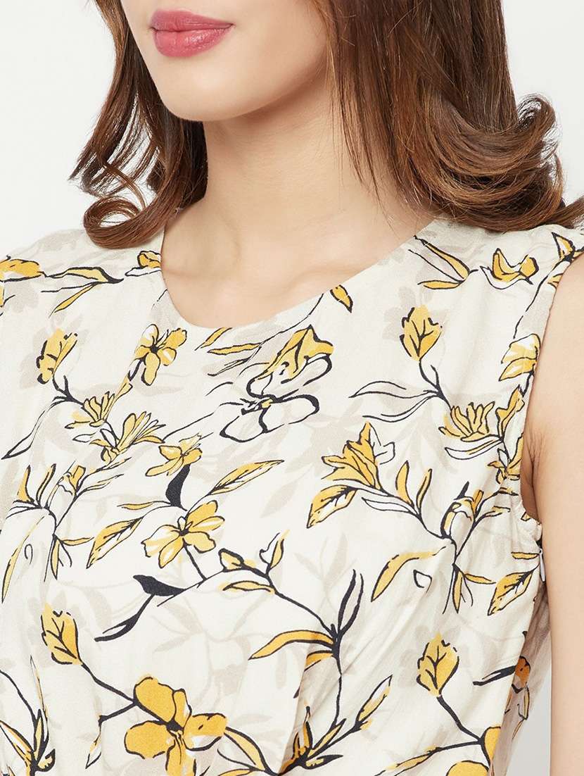 round neck floral printed regular top - 20294941 -  Standard Image - 5