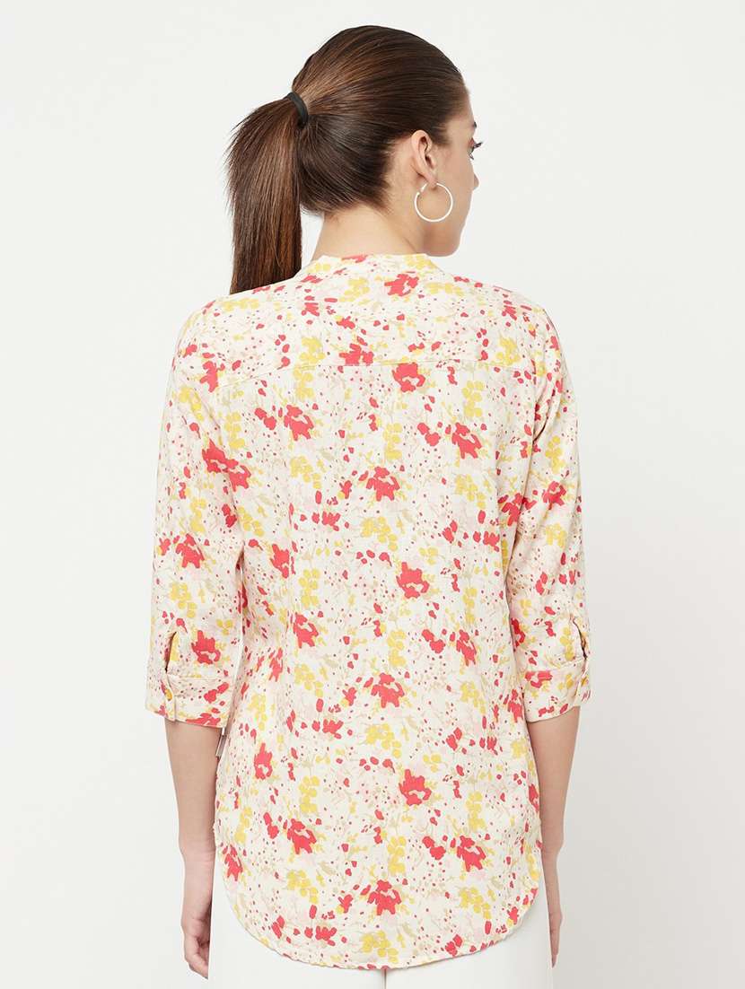 cream abstract print regular tunic - 20294943 -  Standard Image - 3