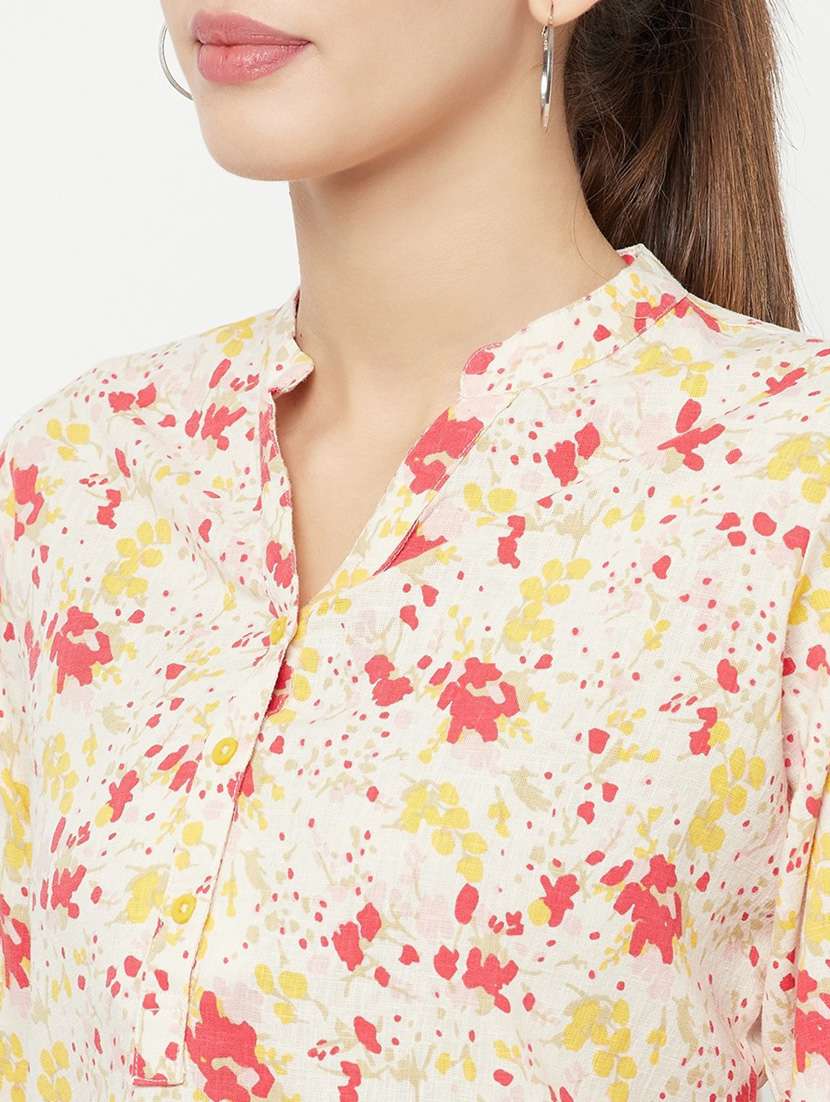 cream abstract print regular tunic - 20294943 -  Standard Image - 5