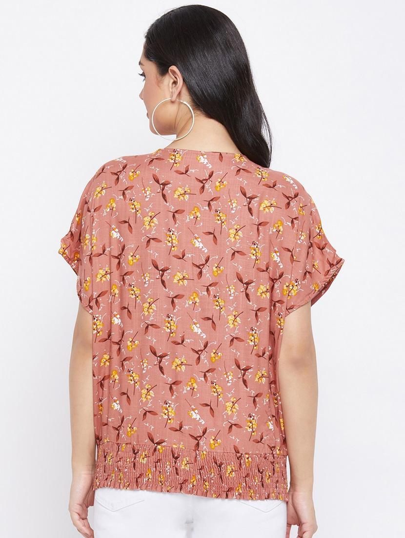 copper floral blouson top - 20294957 - Standard Image - 3