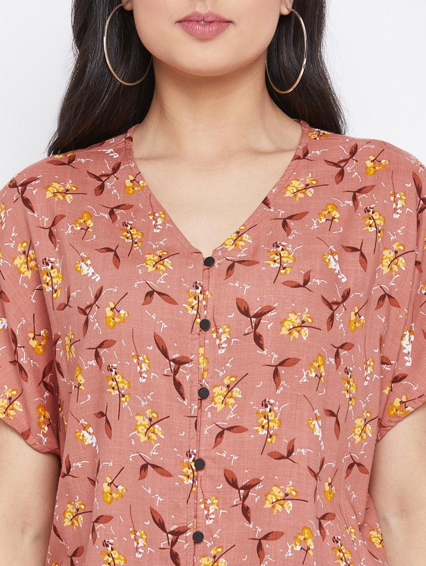 copper floral blouson top - 20294957 - Standard Image - 5