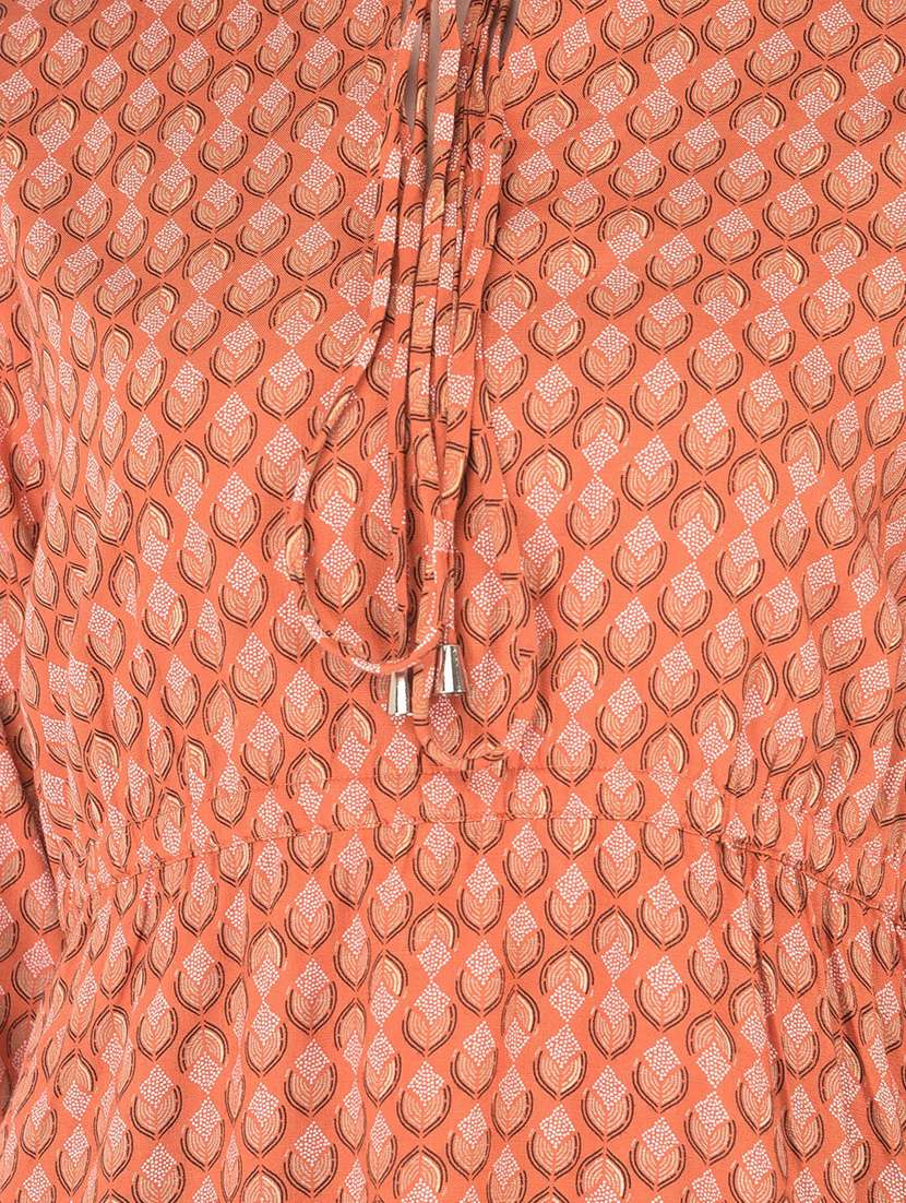 orange printed high low top - 20294965 -  Standard Image - 5